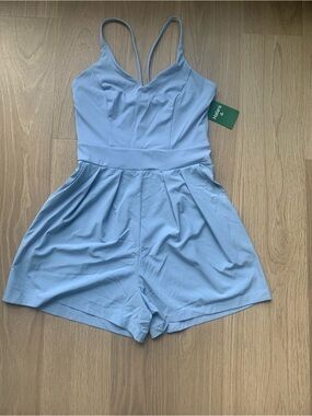 Blue skater dress romper Halara NWT